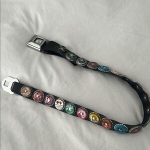 Unique Vintage Bottle Cap Seatbelt Belt
